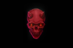 Red Devil Skull 8k