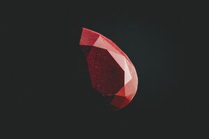 Red Diamond Minimal Dark 5k Wallpaper