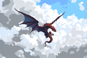 Red Dragon In Sky (1280x720) Resolution Wallpaper