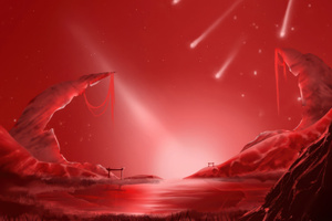 Red Eclipse The Falling Stars Realm (1152x864) Resolution Wallpaper