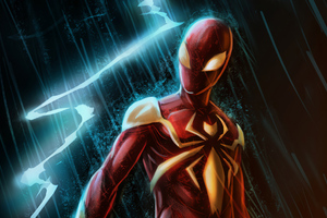 Red Gold Spiderman Suit (1920x1200) Resolution Wallpaper