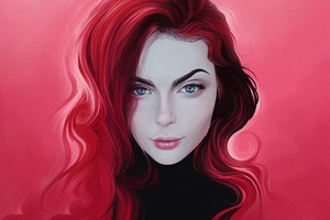 Red Head Women Portrait Digital