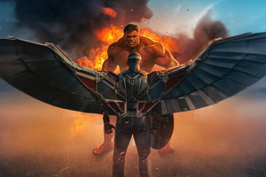 Red Hulk Vs Captain America Clash Of Powerhouse (5120x2880) Resolution Wallpaper