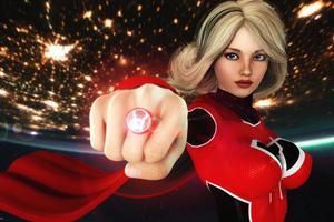 Red Lantern Supergirl 4k