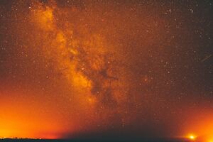 Red Milky Way Galaxy Space Night Stars 5k