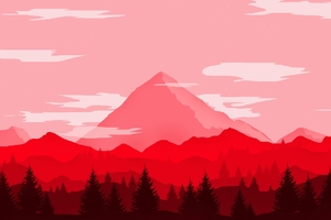 Red Mountains Minimalist 4k Wallpaper