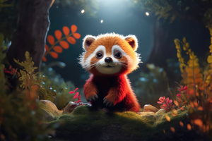 Red Panda Cute (1366x768) Resolution Wallpaper