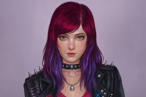Red Purple Hair Dj Girl 4k (1600x1200) Resolution Wallpaper