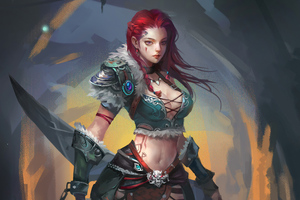 Redhead Warrior Girl 4k (1280x720) Resolution Wallpaper