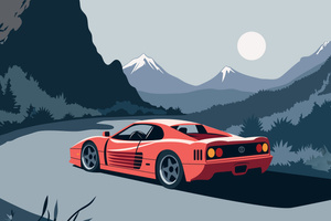 Retro Drift Through The Wild (1440x900) Resolution Wallpaper