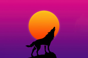 Retro Fox Howling 5k