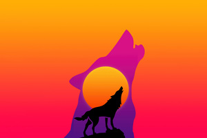 Retro Fox Howling Wallpaper