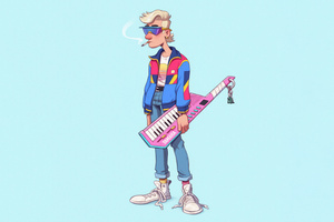 Retro Guy With Yamaha Keytar (1400x1050) Resolution Wallpaper