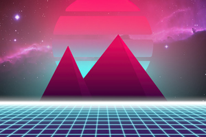 Retrowave Pyramid In Space 4k