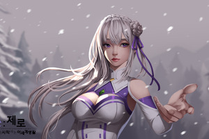 Rezero Emilia Fanart 4k