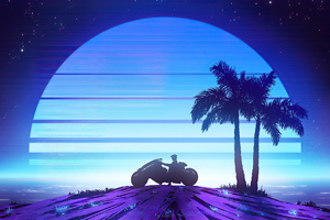 Riding To Synthwave Beach
