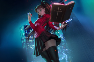 Rin Tohsaka From The Fate Series (1920x1080) Resolution Wallpaper