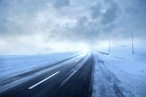 Road Covered With Snow Storm Winter Season 4k 5k Wallpaper