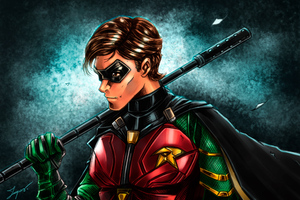 Robin Titans Artwork Wallpaper