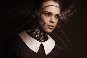 Robot Woman Artificial Intelligence Technology Robotics Girl (1336x768) Resolution Wallpaper