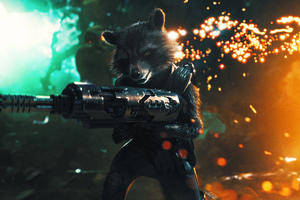 Rocket Raccoon With Gun (1152x864) Resolution Wallpaper