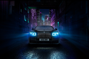Rolls Royce Black Badge Ghost 2021 4k (1400x900) Resolution Wallpaper