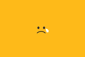 Sad Tears Smiley Minimalism 4k (2560x1440) Resolution Wallpaper