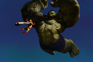 Saitama Vs Hulk Wallpaper