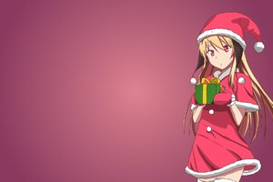 Santa Girl With Hat Anime Girl