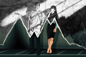 Saul Goodman And Kim Wexler Smoking 5k (2560x1700) Resolution Wallpaper