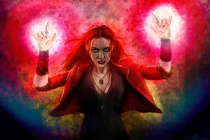 Scarlet Witch Drawing Wallpaper