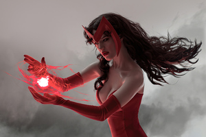 Scarlet Witch Marvel Character Cosplay Wallpaper
