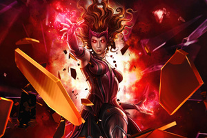 Scarlet Witch Unleashing Chaos Magic (1280x800) Resolution Wallpaper