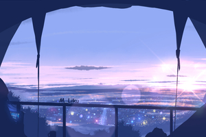 Scenery View From Window Anime 4k Wallpaper