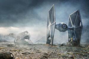 Scifi C 3PO R2 D2 Star Wars TIE Fighter Wallpaper