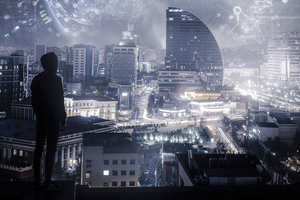 Scifi City In Moon Light 5k Wallpaper
