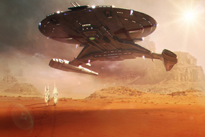 Scifi Desert Spaceship Star Trek