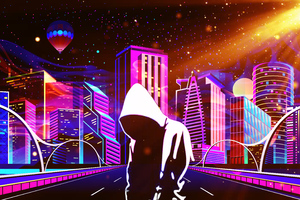 Scifi Neon Anonymus Future City 4k Wallpaper