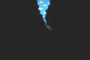 Scuba Diving Minimalism (1400x900) Resolution Wallpaper