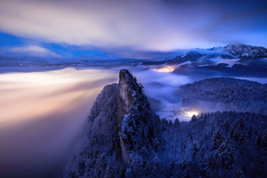 Sea Of Clouds In The German Alps (1366x768) Resolution Wallpaper