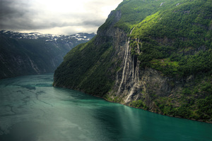 Seven Sisters Waterfall Geirangerfjord (3840x2400) Resolution Wallpaper