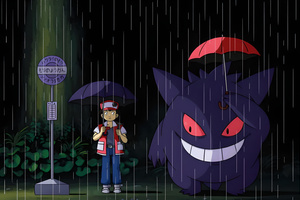 Shadow Friend At The Bus Stop (2880x1800) Resolution Wallpaper