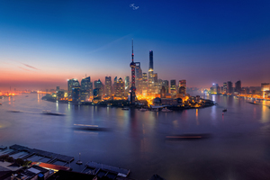 Shanghai China Buildings Light Wallpaper