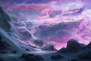 Shipwrecked Snow Scenery 4k (2560x1024) Resolution Wallpaper