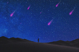 Shooting Stars Adorn The Night Sky Wallpaper