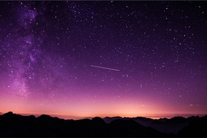 Shooting Stars In Purple Sky