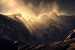 Sierra Nevada Mount Range Sun Rays 4k (1400x1050) Resolution Wallpaper