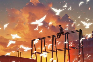 Sitting Alone Dreaming Beyond The Sky (1280x800) Resolution Wallpaper