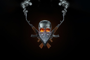 Skull And Guns (1400x900) Resolution Wallpaper
