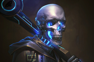 Skull Cyber Punk (2560x1024) Resolution Wallpaper